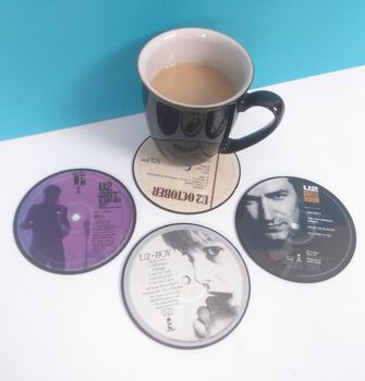 Set Of Four Vinyl Record Coasters Albums, 6 of 12