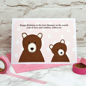 'Mummy Bear' Personalised Birthday Card From Children, 5 of 6