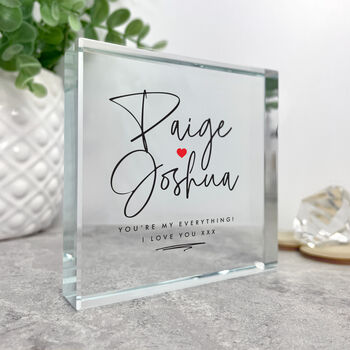 Personalised Couples Names Crystal Token, 3 of 8