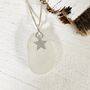 Sea Glass And Star Sterling Silver Necklace, thumbnail 2 of 3