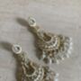 Meenakari White Gold Plated Dangle Indian Earrings, thumbnail 3 of 7