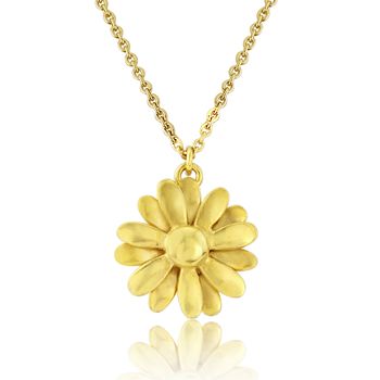 Yellow Gold Vermeil Large Daisy Pendant, 5 of 6