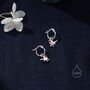 Sterling Silver Robin Bird Dangle Huggie Hoops, thumbnail 6 of 10
