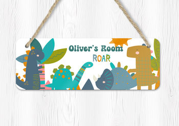 Personalised Dinosaur Door Sign, Kids Bedroom Decor, 2 of 5