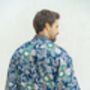 Men’s Full Length Kimono Robe In Blue, thumbnail 5 of 5