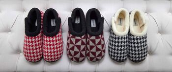 Freeze Black And White Dogtooth Mens Slippers Indoor/Garden Shoes, 10 of 10