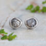 Natural Raw Diamond Stud Earrings In 18ct White Gold, thumbnail 1 of 3