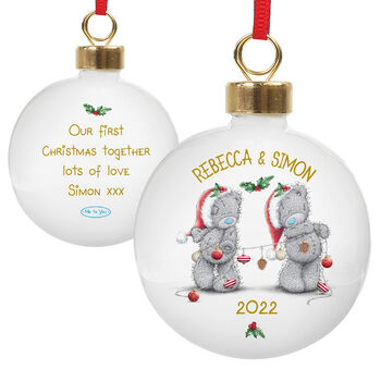 Personalised Me To You Christmas Couple's Bauble, 3 of 3