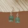 Green Aventurine Jade Lily Sterling Silver 925 Dangle Earrings, thumbnail 4 of 6