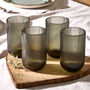 Palermo Set Of Four Grey Ribbed Highball Tumblers, thumbnail 1 of 5