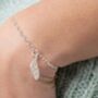 Sterling Sillver Feather Charm Bracelet, thumbnail 1 of 5