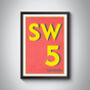 Sw5 Kensington, London Postcode Typography Print, thumbnail 8 of 8