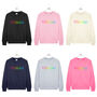 Rainbow Neon Emojis Sweatshirt, thumbnail 4 of 7