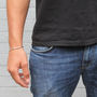 Men's Slim Silver Message Bracelet, thumbnail 1 of 5