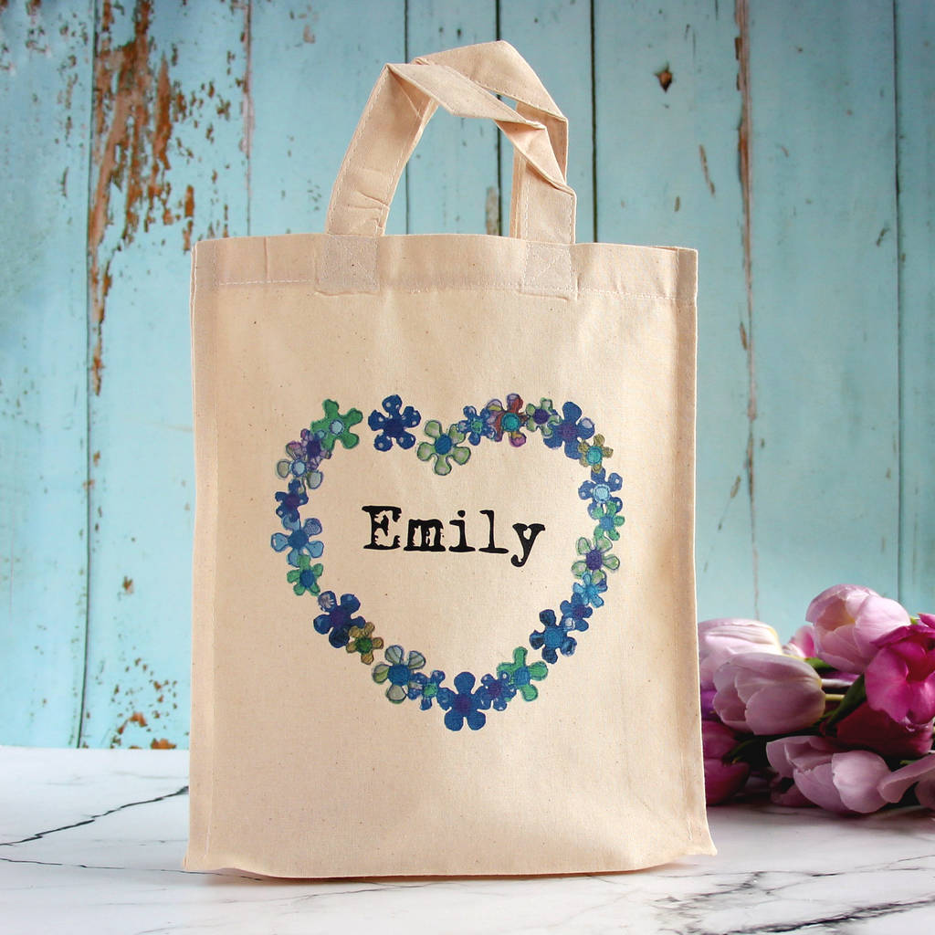 personalised flower girl wedding bag by snapdragon