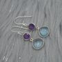 Amethyst Blue Topaz Silver Earrings, thumbnail 1 of 7