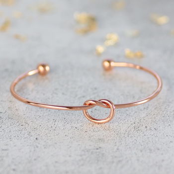 Rose Gold Plated Friendship Knot Bangle, 5 of 12