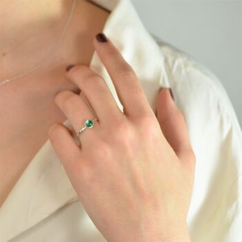 May Birthstone Ring With Emerald, 2 of 3