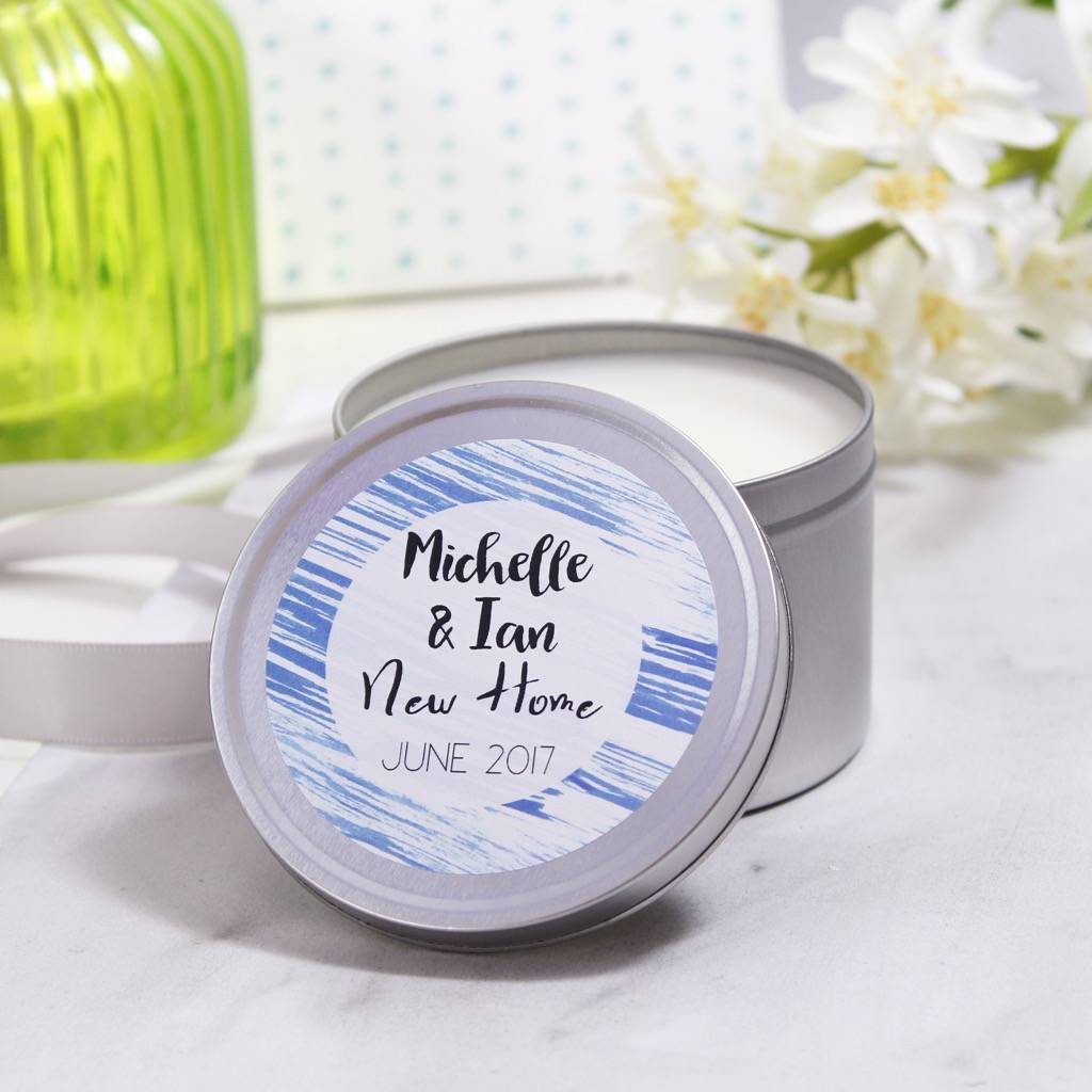 Personalised New Home Scented Tin Candle By Olivia Ltd