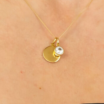 Yellow Gold Plated April Birthstone Necklace, 3 of 10