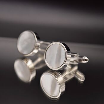 Cufflinks White Pearl Luxury Gift, 2 of 6