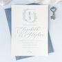 Crest Monogram Wedding Invitations, thumbnail 2 of 6