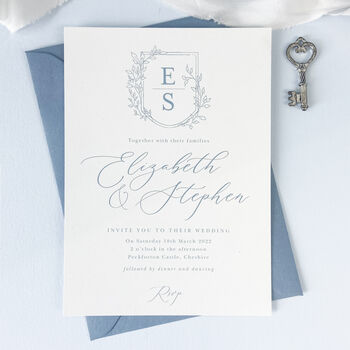 Crest Monogram Wedding Invitations, 2 of 6