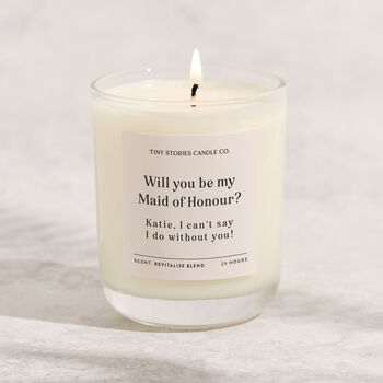 Personalised Be My Maid Of Honour Gift Soy Wax Candle, 2 of 5