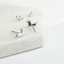 Solid Silver Tiny Dachshund Stud Earrings, thumbnail 2 of 6