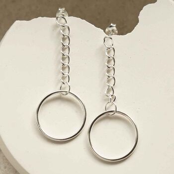 Sterling Silver Curb Chain And Hoop Earrings, 4 of 5