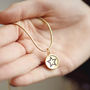 Round Gold Jet Star Choker Necklace, thumbnail 2 of 4