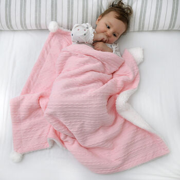 Personalised Pink Sherpa Baby Blanket, 5 of 9