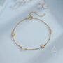 Sterling Silver Cz Moon And Star Motif Bracelet, thumbnail 3 of 12