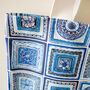 Portugal Tiles Blue And White Canvas Shopping Bag, thumbnail 4 of 8
