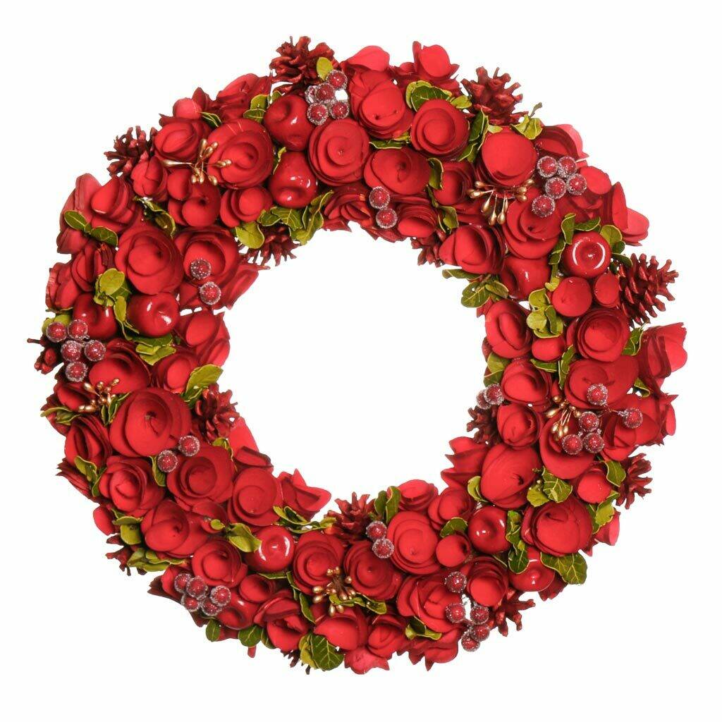 Personalised Giant Red Roses Christmas Wreath By Dibor