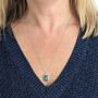 The Rectangle Emerald Sterling Silver Necklace, thumbnail 4 of 7