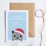 Personalised Cute Cat Christmas Card, thumbnail 1 of 3