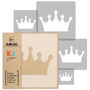 Reusable Plastic Stencils Five Pcs Crown With Brushes, thumbnail 2 of 5