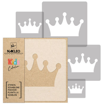 Reusable Plastic Stencils Five Pcs Crown With Brushes, 2 of 5