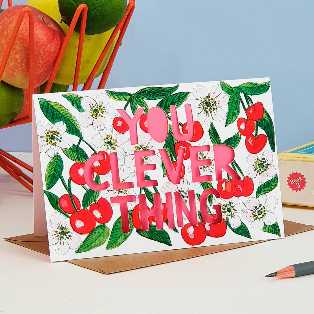 'You Clever Thing' Paper Cut Card, 1 of 6