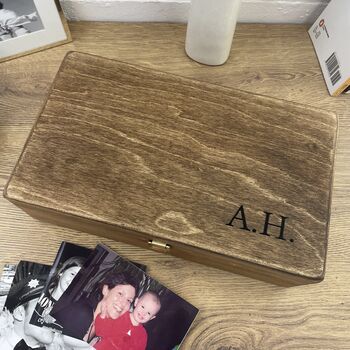 Carved Initials Personalised Memory Box, 9 of 9