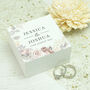 Blush Flowers Wooden Wedding Double Ring Box, thumbnail 2 of 2