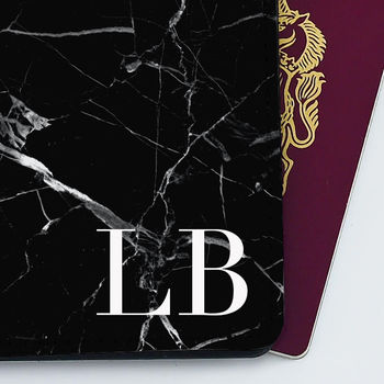 Black Marble Personalised Passport Case, 3 of 5