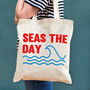 'Seas The Day' Striped Tote Bag, thumbnail 1 of 2