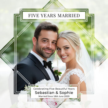 Ten Years Married Personalised Rock Photo Slate, 5 of 8