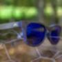 Orleans Sunglasses Recycled Denim Frame And Blue Lens, thumbnail 3 of 12