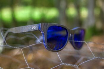 Orleans Sunglasses Recycled Denim Frame And Blue Lens, 3 of 12