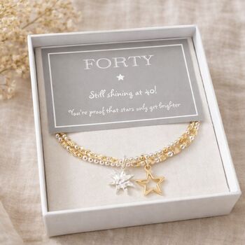 40th Birthday Star Charm Bracelet, 4 of 5