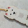 West Highland Terrier Dog Wooden Keyring With Optional Christmas Card, thumbnail 5 of 11