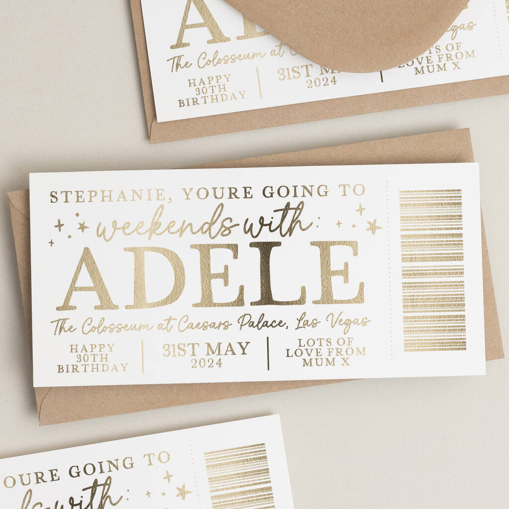 Adele Concert Christmas Gift Voucher By Paper Scene